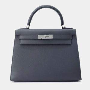 Hermes Grimist Epsom Leather Kelly 28 Top Handle Bag