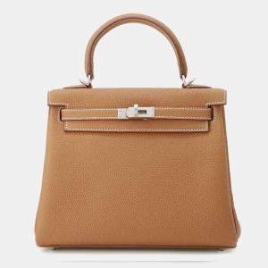 Hermes Gold Togo Leather Kelly Retourne 25 Handbag