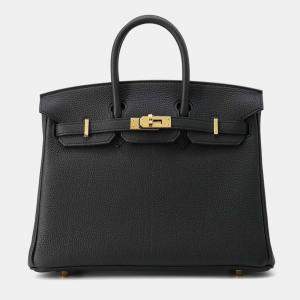 Hermes Black/Toundra Togo Leather Verso Birkin 25 Shoulder Bag