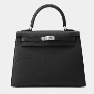  Hermes Black Epsom Kelly Sellier 25 Tote Bag
