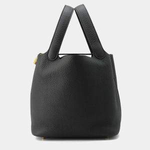 Hermes Black Taurillon Clemence Picotin Lock MM