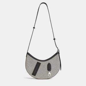 Hermes Ecru Black Sac P'tit Arcon Toile & Cuir Bag