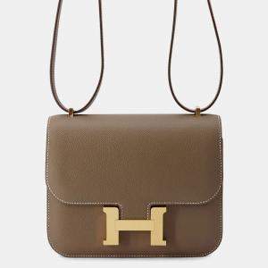 Hermès Etoupe Epsom Constance 3 Miroir Mini Shoulder Bag
