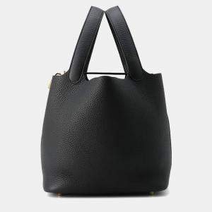 Hermès Black Taurillon Clemence Picotin Lock 22