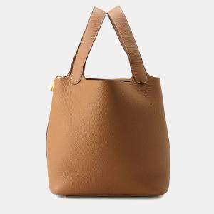 Hermes Gold Taurillon Clemence Picotin Lock 22