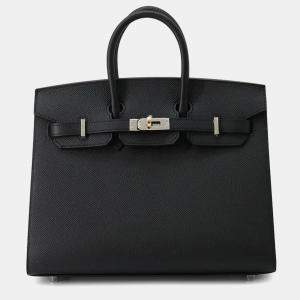 Hermes Black Epsom Birkin Sellier Size 25