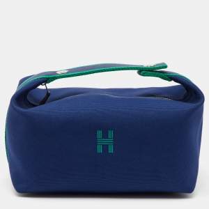 Hermès Marine Toile Large Bride-A-Brac Pouch