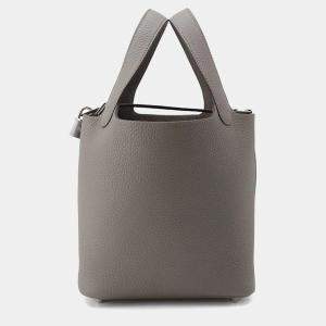 Hermes Picotin Lock PM Gris Meyer Taurillon Clemence Bag