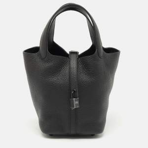 Hermès Noir Togo Leather Picotin Lock 18 Bag