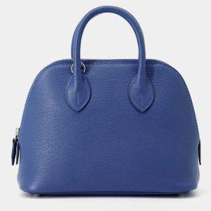 Hermes Bolide 1923 Blue Tie Chevre Myzore Goatskin Size Mini