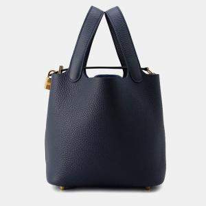 Hermes Picotin Lock Blue Nuit Taurillon Clemence Size Pm