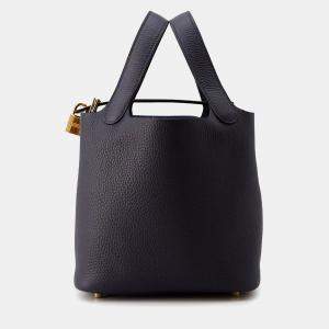 Hermes Picotin Lock Blue Nuit Taurillon Clemence Size Pm