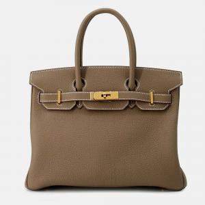 Hermes Birkin 30 Etoupe Togo Leather Bag