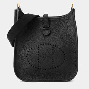 Pre Owned Hermes Evelyne Amazon TPM Black Taurillon Clemence Leather Shoulder Bag