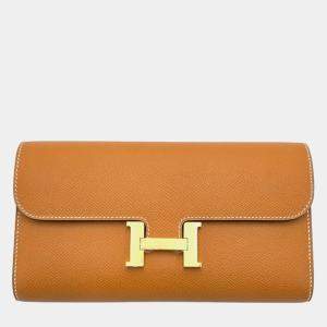 Hermes Constance To Go Wallet Gold Epsom Gold Hardware