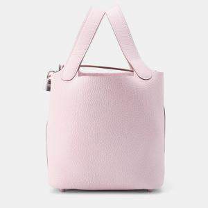 Hermes Picotin Lock Mauve Pail Taurillon Clemence Bag