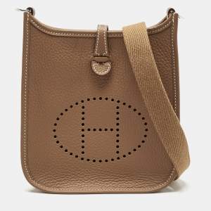 Hermes Gold Taurillon Clemence Leather Evelyne TPM Bag
