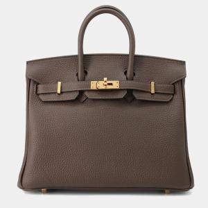 Pre Owned Hermes Birkin 25 Ecorce Togo Leather Tote Bag