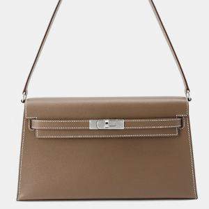 Hermes Kelly Elan Etoupe Veau Madame Clutch