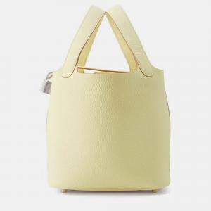 Hermes Picotin Lock Jaune Milton Taurillon Clemence Size PM