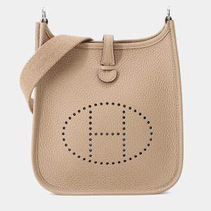 Pre Owned Hermes Evelyne TPM 16 Beige Marfa Taurillon Clemence Leather Shoulder Bag