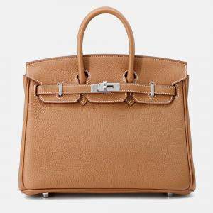 Pre Owned Hermes Birkin 25 Gold Togo Leather Tote Bag