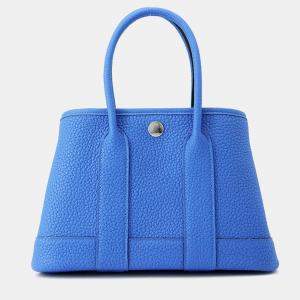 Pre Owned Hermes Neo Garden 23 Blue Hydra Negonda Leather Shoulder Bag