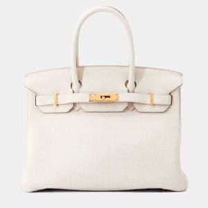 Pre Owned Hermes Birkin 30 Beton Togo Leather Handbag
