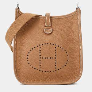 Pre Owned Hermes Evelyne TPM Long Gold Taurillon Clemence Shoulder Bag