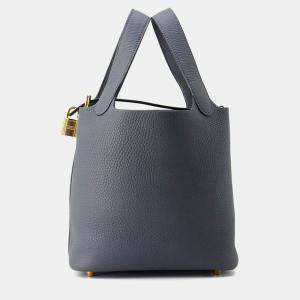 Pre Owned Hermes Picotin Lock 18 Grimist Taurillon Clemence Bag 