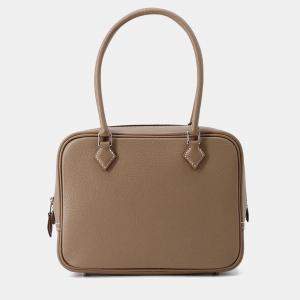 Pre Owned Hermes Plume  Size Mini Etoupe Chevre Myzore Goatskin Bag