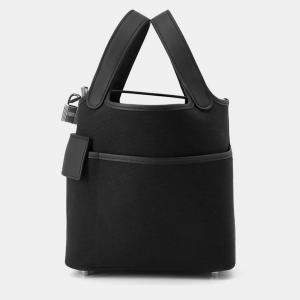 Pre Owned Hermes Picotin Lock 18 Cargo Black Towar Goeran Swift Leather