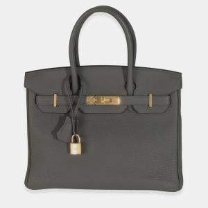 Pre Owned Hermes Birkin 30 Gris Etain Togo Bag 