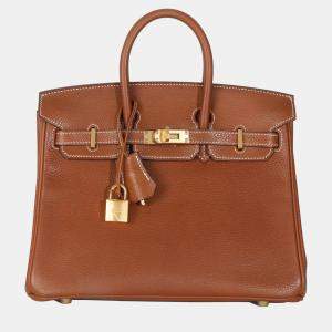 Pre Owned Hermes  Birkin 25  Fauve Barenia Bag 