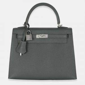 Pre Owned Hermes Vert Mangrove Epsom Sellier Kelly 25 SHW
