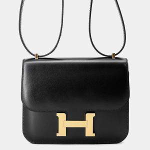 Pre Owned Hermes Constance3 Miroir Black Box Calf Leather Mini