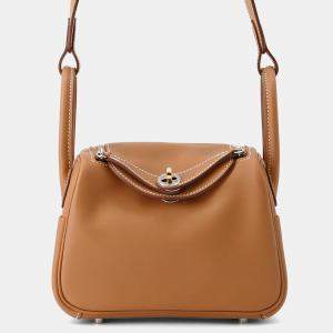 Pre Owned Hermes Lindy Gold Swift Leather Mini