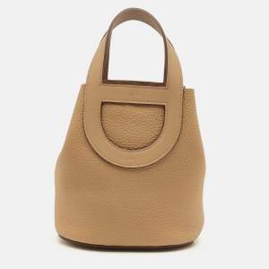 Pre Owned Hermès Biscuit Taurillon Clemence and Swift Leather In The Loop 18 Bag