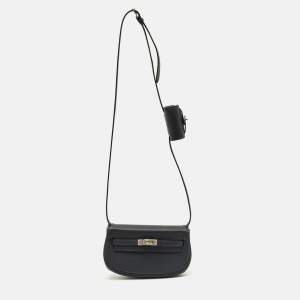 Pre Owned Hermes Gris Misty Swift Leather Palladium Finish Kelly Moove Bag