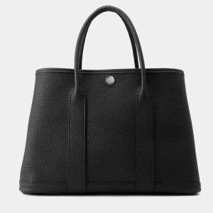 Pre Owned Hermes Garden Party  Size TPM Black Negonda Leather Bag 
