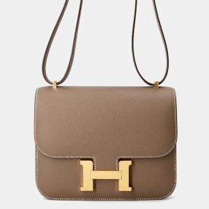 Pre Owned Hermes Constance 3 Size Mini Miroir Etoupe Epsom  Bag