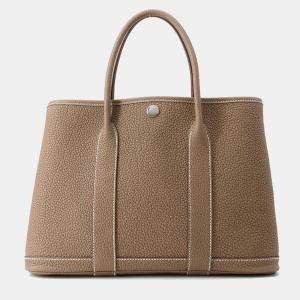 Pre Owned Hermes Garden Party Etoupe Negonda Leather TPM