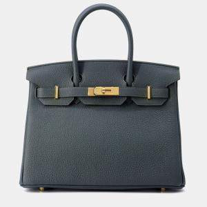 Pre Owned Hermes Birkin Vert Mangrove Togo Leather Size 30