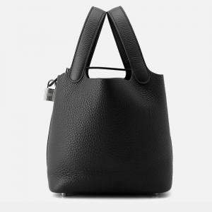 Pre Owned Hermes Picotin Lock Black Taurillon Clemence 18