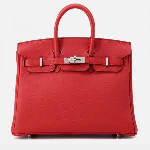 Pre Owned Hermes Birkin Rouge Ladue Togo Leather Size 25
