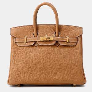 Pre Owned Hermes Birkin Gold Togo Leather Size 25