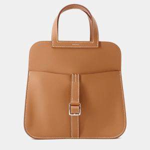 Pre Owned Hermes Halzan Gold Swift Leather Mini