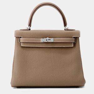 Pre Owned Hermes Kelly Retourne Etoupe Togo Leather Size 25