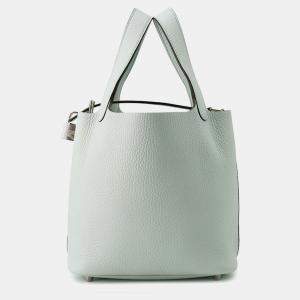 Pre Owned Hermes Picotin Lock Blue Pale Taurillon Clemence PM