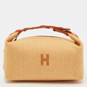 مملوكة مسبقًا Hermes Bride-a-Brac Carre Small Fauve Canvas Case